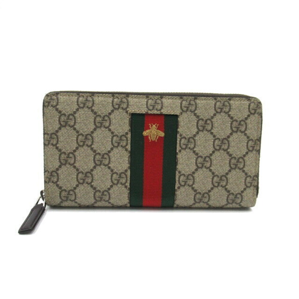 Gucci GG Supreme Round Long Wallet Canvas Brown
